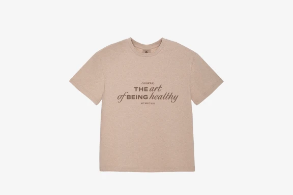 T-shirt prosty unisex, beżowy